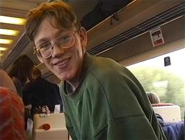 Oliver prepares to move to our seat block as passengers vacate the train at Preston